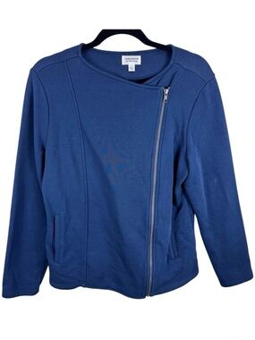 Caralyn Mirand The Drop Navy Blue Off‎ Sides Full Zip Crew Neck Sweatshirt Large